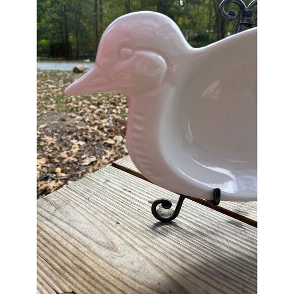 Vintage White Ceramic Duck-Shaped Serving Dish - Picture 3 of 15
